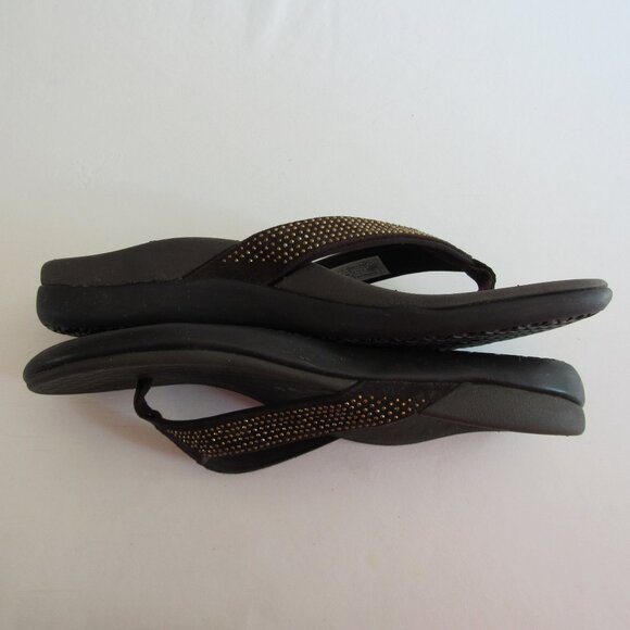 Vionic Flip Flop Thong Sandals Brown Tide Rhinestone Size 7 - Picture 4 of 7